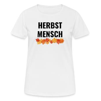 Herbstmensch - Frauen T-Shirt atmungsaktiv - Weiß - Vorne - AI Model Female 172 dark (172cm)