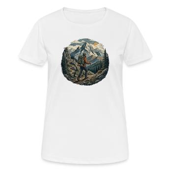 Randonnée - Aventure en plein air - T-shirt respirant Femme - blanc - Devant - AI Model Female 172 dark (172cm)