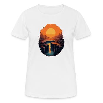 Majestic sun landscape with canyon and - Women's Breathable T-Shirt - white - Front - AI Model Female 172 dark (172cm)