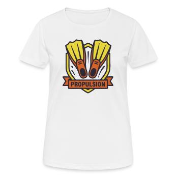 Diving Fins Diving Snorkeling Diving School - Women's Breathable T-Shirt - white - Front - AI Model Female 172 dark (172cm)