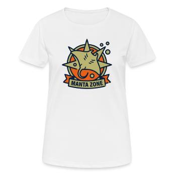 Manta Rochen Tauchen Tauchurlaub Tauchsafari - Frauen T-Shirt atmungsaktiv - Weiß - Vorne - AI Model Female 172 dark (172cm)