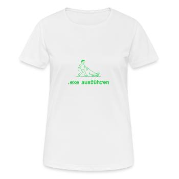 exe ausführen grün - Frauen T-Shirt atmungsaktiv - Weiß - Vorne - AI Model Female 172 dark (172cm)