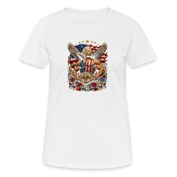 Superhero Abraham Lincoln – Funny 4th of July - Women's Breathable T-Shirt - white - Front - AI Model Female 172 dark (172cm)