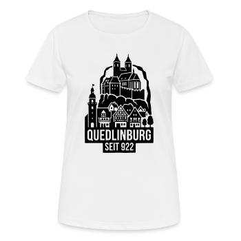 Quedlinburg Silhouette Wahrzeichen - Frauen T-Shirt atmungsaktiv - Weiß - Vorne - AI Model Female 172 dark (172cm)
