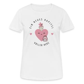 Neues Kapitel voller Herz | Einschulung mit Herz - Frauen T-Shirt atmungsaktiv - Weiß - Vorne - AI Model Female 172 dark (172cm)
