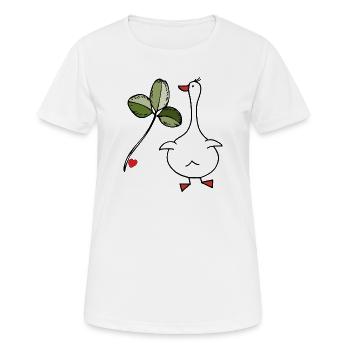 Oie avec trèfle - T-shirt respirant Femme - blanc - Devant - AI Model Female 172 dark (172cm)