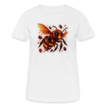 Abeille mellifère enflammée avec des cristaux de lave - T-shirt respirant Femme - blanc - Devant - AI Model Female 172 dark (172cm)