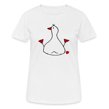 Ente mit Herz - Frauen T-Shirt atmungsaktiv - Weiß - Vorne - AI Model Female 172 dark (172cm)