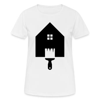 Maler Haus Pinsel Logo - Frauen T-Shirt atmungsaktiv - Weiß - Vorne - AI Model Female 172 dark (172cm)