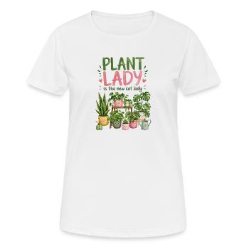 La Dame aux Plantes est la nouvelle Dame aux Chats - T-shirt respirant Femme - blanc - Devant - AI Model Female 172 dark (172cm)