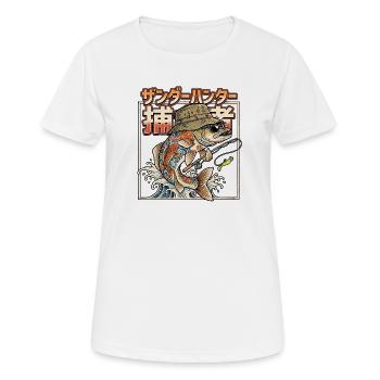 Zander Raubfischangler  - Frauen T-Shirt atmungsaktiv - Weiß - Vorne - AI Model Female 172 dark (172cm)