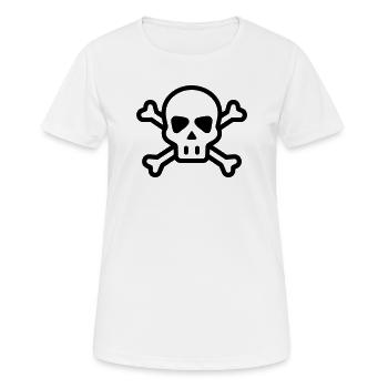 tête de mort pirate - T-shirt respirant Femme - blanc - Devant - AI Model Female 172 dark (172cm)