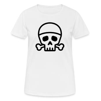 tête de mort pirate - T-shirt respirant Femme - blanc - Devant - AI Model Female 172 dark (172cm)