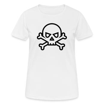 tête de mort pirate - T-shirt respirant Femme - blanc - Devant - AI Model Female 172 dark (172cm)