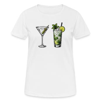 Collection Cocktails : Martini & Mojito - T-shirt respirant Femme - blanc - Devant - AI Model Female 172 dark (172cm)