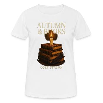 Autumnal books: Cosy season - Women's Breathable T-Shirt - white - Front - AI Model Female 172 dark (172cm)