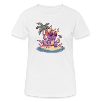 Dinosaurier triceratops Sommer - Frauen T-Shirt atmungsaktiv - Weiß - Vorne - AI Model Female 172 dark (172cm)