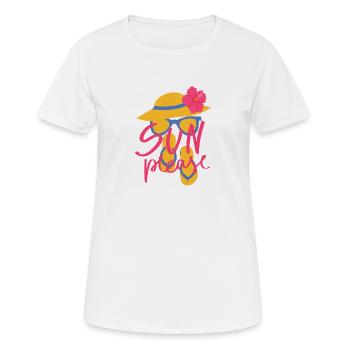 SUN_PLEASE - T-shirt respirant Femme - blanc - Devant - AI Model Female 172 dark (172cm)