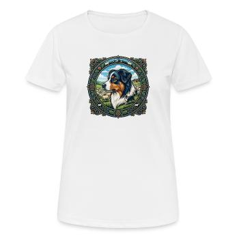 Portrait du Berger australien - T-shirt respirant Femme - blanc - Devant - AI Model Female 172 dark (172cm)