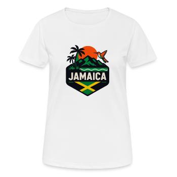 Jamaica Palm Trees Sunset Hummingbird - Women's Breathable T-Shirt - white - Front - AI Model Female 172 dark (172cm)