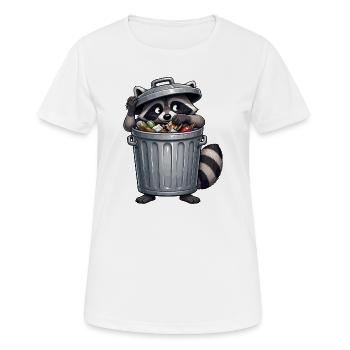 Raton laveur à la poubelle : héros du recyclage - T-shirt respirant Femme - blanc - Devant - AI Model Female 172 dark (172cm)