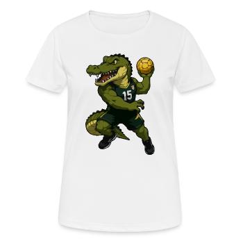 Lancer de Puissance du Crocodile 15 - T-shirt respirant Femme - blanc - Devant - AI Model Female 172 dark (172cm)
