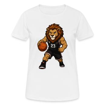 Lion in basketball jersey with number 23 - Women's Breathable T-Shirt - white - Front - AI Model Female 172 dark (172cm)