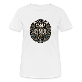 Coole Oma - Frauen T-Shirt atmungsaktiv - Weiß - Vorne - AI Model Female 172 dark (172cm)