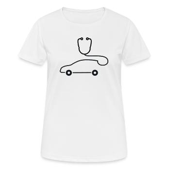 Logo de diagnostic automobile du mécanicien automobile - T-shirt respirant Femme - blanc - Devant - AI Model Female 172 dark (172cm)