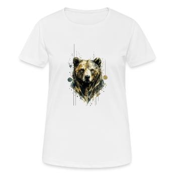 Wild Geometry Bear - Women's Breathable T-Shirt - white - Front - AI Model Female 172 dark (172cm)