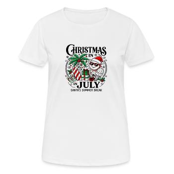 Christmas In July Santa Summer Break - Frauen T-Shirt atmungsaktiv - Weiß - Vorne - AI Model Female 172 dark (172cm)