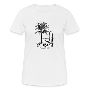 California Surf Paradise Palm Tree - Women's Breathable T-Shirt - white - Front - AI Model Female 172 dark (172cm)