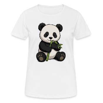 Kuschelpanda mit Bambus - Frauen T-Shirt atmungsaktiv - Weiß - Vorne - AI Model Female 172 dark (172cm)