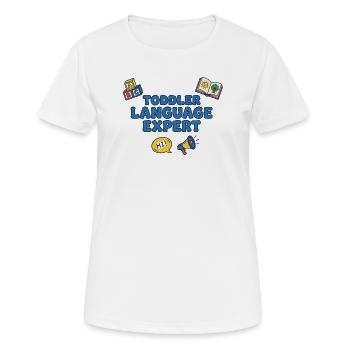 Sprachexperte für Kleinkinder - Frauen T-Shirt atmungsaktiv - Weiß - Vorne - AI Model Female 172 dark (172cm)