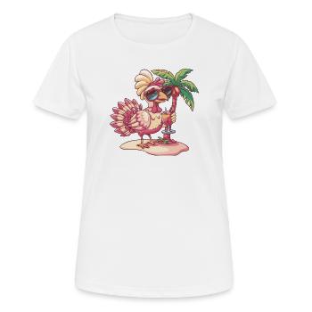 Palmier d’été à la dinde - T-shirt respirant Femme - blanc - Devant - AI Model Female 172 dark (172cm)