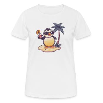 Pinguin Sommer Palme - Frauen T-Shirt atmungsaktiv - Weiß - Vorne - AI Model Female 172 dark (172cm)