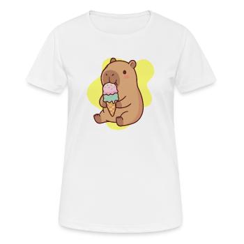 Rêve de la glace capybara - T-shirt respirant Femme - blanc - Devant - AI Model Female 172 dark (172cm)