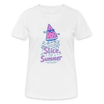 Scheibe Sommer-Wassermelonen-Surf-Doodle - Frauen T-Shirt atmungsaktiv - Weiß - Vorne - AI Model Female 172 dark (172cm)