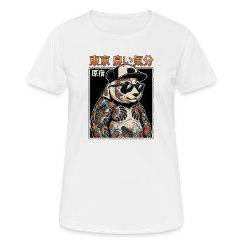 Japanischer Pandabär Mit Tattoos - Frauen T-Shirt atmungsaktiv - Weiß - Vorne - AI Model Female 172 dark (172cm)