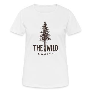 Wandern – Die Wildnis wartet auf sie - Frauen T-Shirt atmungsaktiv - Weiß - Vorne - AI Model Female 172 dark (172cm)