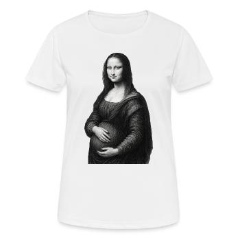 Enceinte avec un ventre de grossesse - T-shirt respirant Femme - blanc - Devant - AI Model Female 172 dark (172cm)
