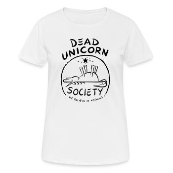 Dead Unicorn Society - Frauen T-Shirt atmungsaktiv - Weiß - Vorne - AI Model Female 172 dark (172cm)