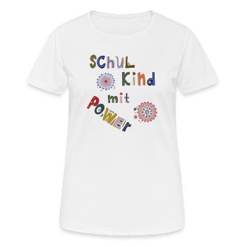 Schulkind mit Power - Frauen T-Shirt atmungsaktiv - Weiß - Vorne - AI Model Female 172 dark (172cm)