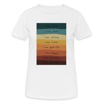Rainbow Affirmations - Women's Breathable T-Shirt - white - Front - AI Model Female 172 dark (172cm)