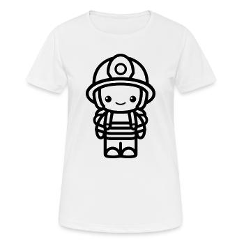 Feuerwehrmann - Frauen T-Shirt atmungsaktiv - Weiß - Vorne - AI Model Female 172 dark (172cm)