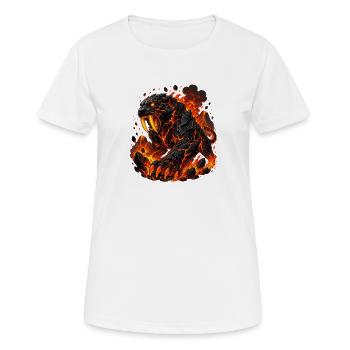 Guerrier de lave tigre à dents de sabre - T-shirt respirant Femme - blanc - Devant - AI Model Female 172 dark (172cm)