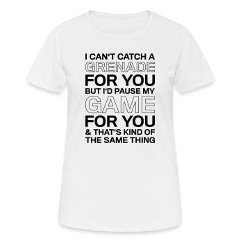 Pause My Game For You Saying Shirt - Women's Breathable T-Shirt - white - Front - AI Model Female 172 dark (172cm)
