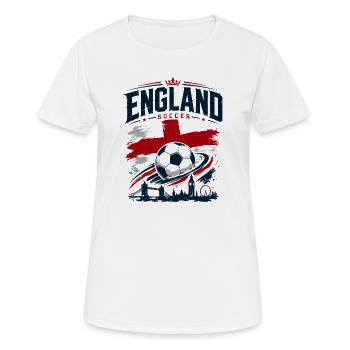 England Fußball Fanshirt | England Soccer - Frauen T-Shirt atmungsaktiv - Weiß - Vorne - AI Model Female 172 dark (172cm)