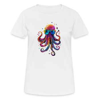 Pieuvre Pieuvre Pieuvre Calamar Mer Pieuvre mignonne - T-shirt respirant Femme - blanc - Devant - AI Model Female 172 dark (172cm)
