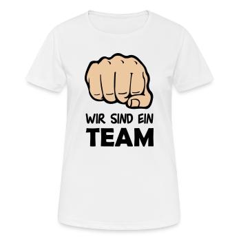 faust_team_002 - Frauen T-Shirt atmungsaktiv - Weiß - Vorne - AI Model Female 172 dark (172cm)